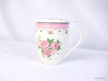 Kubek z zaparzaczem i pokrywką 0,34 L Arca Italy - Flowers 956100