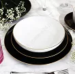 Serwis obiadowo - kawowy na 6 osób (30 el) Bogucice - Black & White Gold 1207