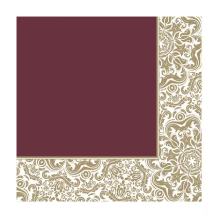Serwetki 33 x 33 cm (20szt) Polmak - Daisy bordowe ornamenty 55.SD-OG-027902 Serwetki 33 x 33 cm (20szt) Polmak - Daisy bordowe ornamenty 55.SD-OG-027902