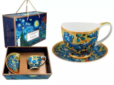 Filiżanka ze spodkiem 0,35 L Carmani - Vincent van Gogh - Irysy 33.830-1002