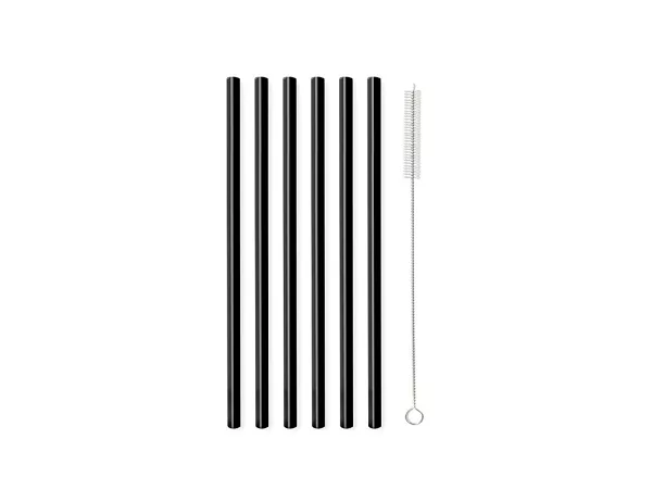 Kpl. słomek / rurek szklanych prostych 20 cm (6 szt.) Vialli Design - Czarne 1K.SŁO.6599 Kpl. słomek / rurek szklanych prostych 20 cm (6 szt.) Vialli Design - Czarne 1K.SŁO.6599