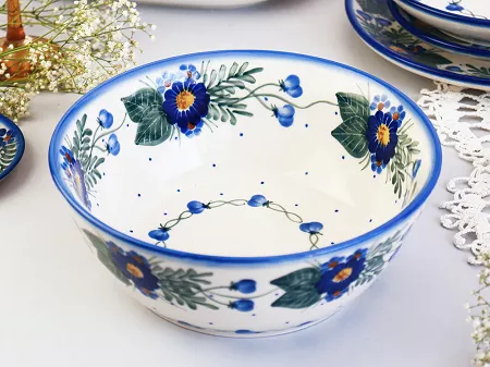 Salaterka 23 cm Bolesławiec - Kwiaty Kuleszy