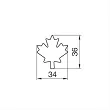 Wykrawacz 3,6 cm Smolik - Jaworowy listek 4SS.370/V