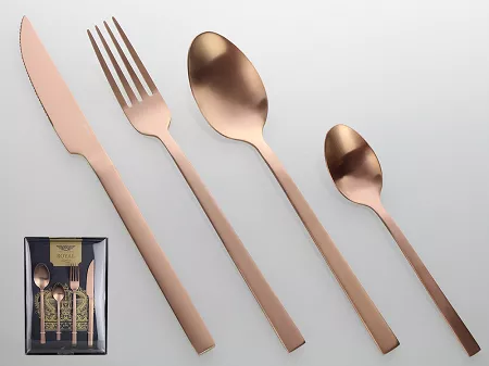 Komplet sztućców 24 cz. na 6 osób PINTINOX - Royal Satin Copper (2.5 mm) 23.2KSU.7091.K24
