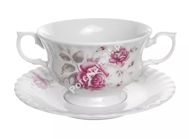 Bulionówka ze spodkiem 0,4 L / 17 cm Chodzież - Iwona B444 ROZALIA Bulionówka ze spodkiem 0,4 L / 17 cm Chodzież - Iwona B444 ROZALIA