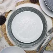 Serwis obiadowo-herbaciany na 6 osób (26 el) Lubiana - Hanami Klasyczna Biel / Kamienna Szarość