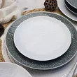 Serwis obiadowo-herbaciany na 6 osób (26 el) Lubiana - Hanami Klasyczna Biel / Kamienna Szarość