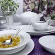 Serwis obiadowo - herbaciany na 12 osób (110 el) Chodzież - Yvette (Yvonne) E755 BIAŁA LINEA