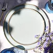 Serwis obiadowy na 12 osób (39 el.) Bogucice - Alumina Granite Mint Blue Gold Nordica 1129G