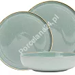 Serwis obiadowy na 12 osób (39 el.) Bogucice - Alumina Granite Mint Blue Gold Nordica 1129G