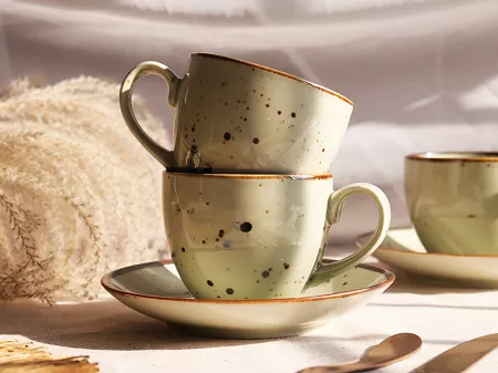 Filiżanka ze spodkiem 0,3 L / 16 cm Bogucice - Alumina Cottage Green Tea 1220
