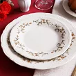 Komplet talerzy 6 osób (18 el.) Bon Bistro - Retro Brown Flowers ecru