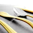 Komplet sztućców 24 cz. na 6 osób Hisar - Riva Gold Satin (4.0/3.0 mm) matowe złoto