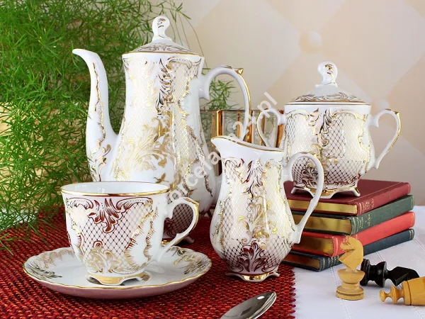 Garnitur do kawy na 6 osób (15el) Ćmielów - Rococo G348 Rocaille Garnitur do kawy na 6 osób (15el) Ćmielów - Rococo G348 Rocaille