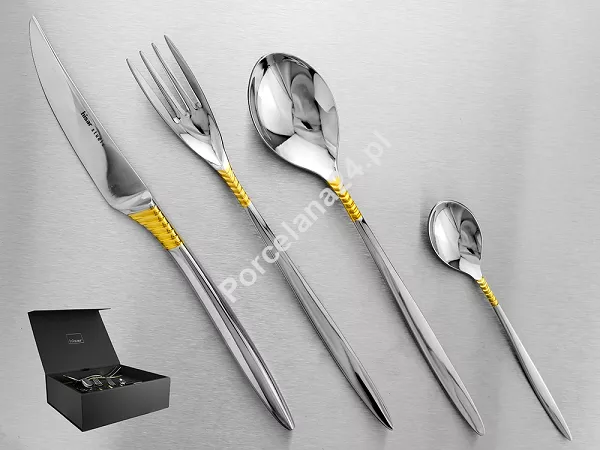 Komplet sztućców 65 cz. na 12 osób Hisar - Mamba Gold (4.0/3.0mm) złocone Komplet sztućców 65 cz. na 12 osób Hisar - Mamba Gold (4.0/3.0mm) złocone