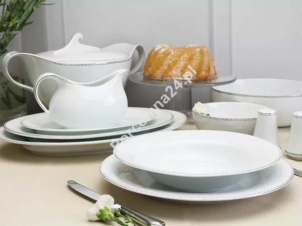 Serwis obiadowy na 12 osób (45el) Bogucice - Julia Platin Plus 1173 Serwis obiadowy na 12 osób (45el) Bogucice - Julia Platin Plus 1173