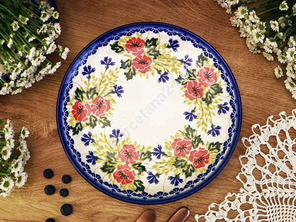 Talerz płytki 26 cm Bolesławiec - Maki Smolińskiej Talerz płytki 26 cm Bolesławiec - Maki Smolińskiej
