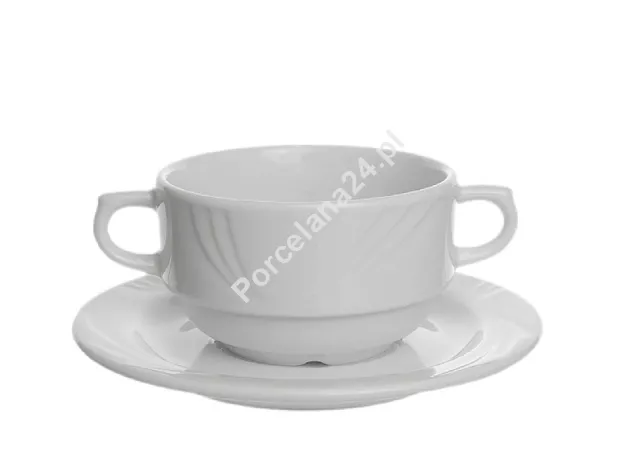 Bulionówka z uszami ze spodkiem 0,32 L / 16,5 cm (sztaplowana) Lubiana - Arcadia (nr 0517, 0515) Bulionówka z uszami ze spodkiem 0,32 L / 16,5 cm (sztaplowana) Lubiana - Arcadia (nr 0517, 0515)