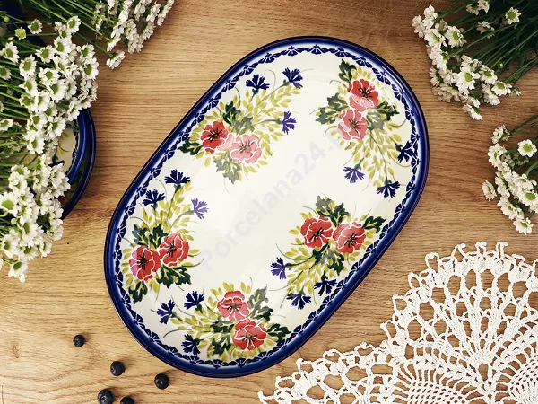 Półmisek owalny 33 cm Bolesławiec - Maki Smolińskiej Półmisek owalny 33 cm Bolesławiec - Maki Smolińskiej