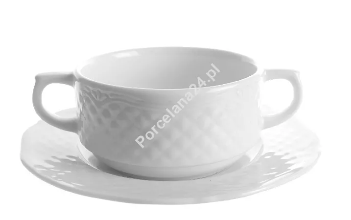 Bulionówka z uszami ze spodkiem 0,3 L / 17 cm (sztaplowana) Lubiana - Afrodyta (nr 2616, 2615) Bulionówka z uszami ze spodkiem 0,3 L / 17 cm (sztaplowana) Lubiana - Afrodyta (nr 2616, 2615)
