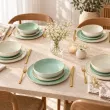 Komplet talerzy na 6 osób (18 el.) Bogucice - Alumina Granite Mint Blue i Cool White Gold Nordica 1129G 1128G