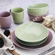 Serwis obiadowo-herbaciany na 6 osób (26 el) Lubiana - Hanami Pistacjowa Zieleń / Pudrowy Róż