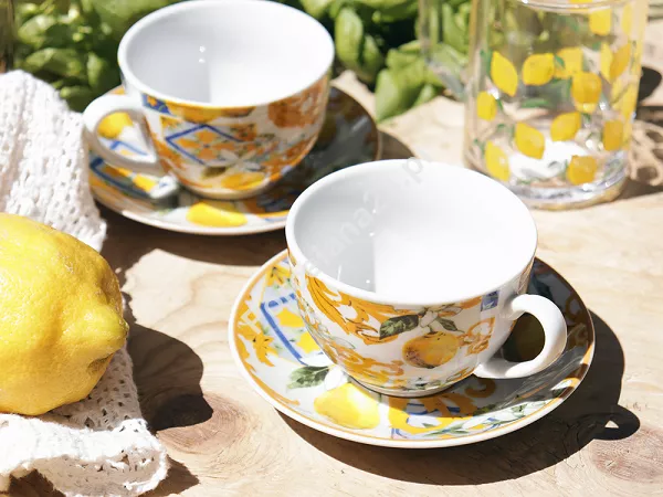 Kpl. 2 filiżanek ze spodkiem 0,22 L Arca Italy - Lemon 38.LEM.K2FS Kpl. 2 filiżanek ze spodkiem 0,22 L Arca Italy - Lemon 38.LEM.K2FS