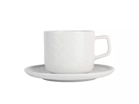 Filiżanka ze spodkiem 0,25 L / 15 cm Lubiana - Marrakesz Biały (nr 4278, 4279)