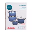 Komplet 4 garnków emaliowanych (8el) Altom Design - Balbina Niebieski 07S.BAL.NIE.1296