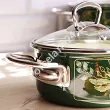 Garnek niski z pokrywką 4,75 L Emalia Metalac - Golden times 1ME.GT.G24N