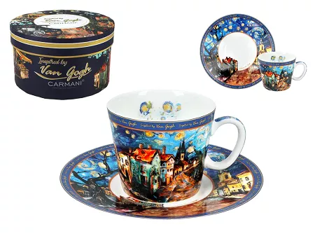 Filiżanka ze spodkiem do espresso 0,1L Carmani - Inspirowana malartswem V. van Gogha 33.830-0754
