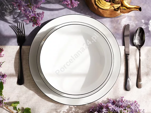 Komplet talerzy na 6 osób (18 el.) Bogucice - Base Black 1227 Komplet talerzy na 6 osób (18 el.) Bogucice - Base Black 1227