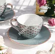 Komplet 2 filiżanek ze spodkiem 0,12 L Pip Studio - Blooming Tales Blue 51.BTB.004.222