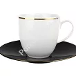 Filiżanka ze spodkiem 0,25 L / 16 cm Karolina - Black & White Gold 23011