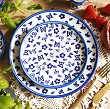 Komplet talerzy na 6 osób (18 el.) Bolesławiec - Niebieskie Motyle
